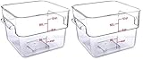 Cambro 12SFSCW135 CamSquare Food Storage Containers, Set of 2 (12-Quart, Polycarbonate, NSF)