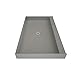 Tile Redi 3460C-PVC Shower Pan with Center Drain- Single Curb Shower Base, 2