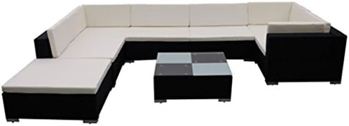 Directsale Outdoor 8PC Patio Sofa Set Sectional Furniture PE Wicker Rattan Deck Couch Brown,7 x Seat cushion 9 x Back cushion