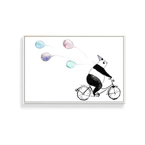 Framed Canvas Wall Art for Living Room, Bedroom Cartoon Animals Canvas Prints for Home Decoration Ready to Hanging - 16x24 inches