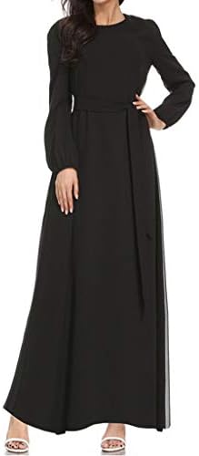 Xindeek Muslim Maxi Dress,Womens Kaftan Embroidered Fancy Abaya Evening Gown Muslim Maxi Dress