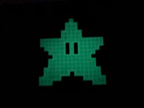 Invincible Star Mario in 3D - Black with White Glow in the DARK Automotive License Frame Insert - Super