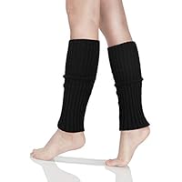 SIPU 81s Women Knit Leg Warmer Ribbed for Party Sports (Black)