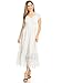 Anna-Kaci Renaissance Peasant Maiden Boho Inspired Cap Sleeve Lace Trim Maxi Dress, Cream, Medium