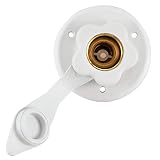 RecPro RV Camper Motorhome Trailer Marine White City Water Fill Inlet Flange Brass with Check Valve (No Hose Elbow)