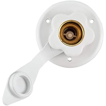 RecPro RV Camper Motorhome Trailer Marine White City Water Fill Inlet Flange Brass with Check Valve (No Hose Elbow)