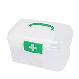 uxcell Plastic Double Layers Health Pill Medicine Chest Storage Box Container