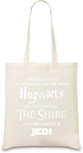 Hogwarts Jedi Custom Printed Tote Bag| 100% Soft Cotton| Natural Color & Eco-Friendly| Unique, Re-Usable & Stylish Handbag For Every Day Use| Custom Shoulder Bags By Frauen Art
