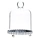Clear Acrylic Dome Cloche with Galvanized Metal Base for Displaying Miniatures, Decorated Cupcakes, and Mini Fairy Gardens