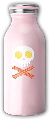 Eggs And Bacon Skull Crossbones Insulated Vacuum Milk Bottle Stainless Steel Thermos 12 Oz