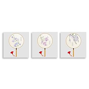 Wall26-3 Panel Canvas Wall Art- Chinese Traditional Style -Giclee Painting Wall Bedroom Living Room Home Decoration - 12"x12"x3 Panels