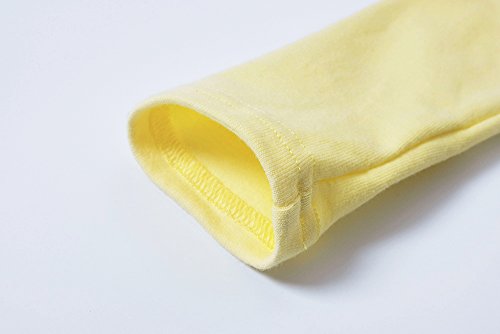 Infant Toddler Baby Girls Dress Cozy Ruffles Long Sleeves Cotton (2-3Year(3T), Yellow) - Thumbnail 3