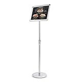 Yescom Display Vertical/horizontal View Adjustable Pedestal Sign Holder Stand w/ Telescoping Post & Easy Open Snap Frame for 8.5x11