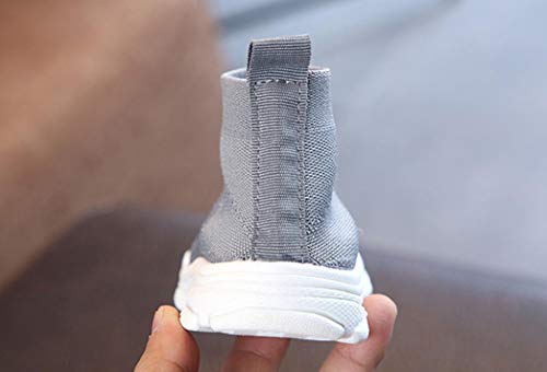 Dainzuy Toddler Baby Boys Girls Mesh Boots Sport Sneakers Socks Shoes (Age:12-18M EU:20 US:5.5, Gray)