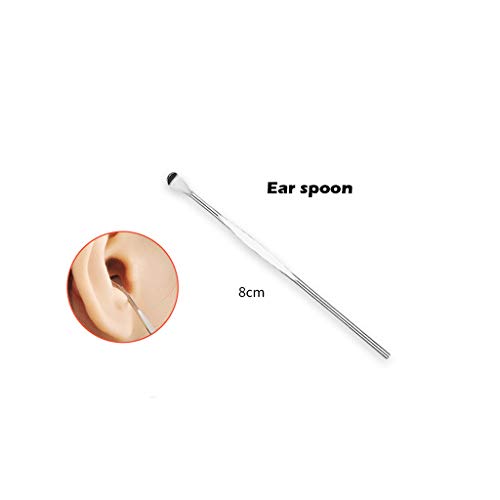 Pstars 10 in 1 Unisex Eyebrow Kit Eyebrow Scissors Shaping Knife Clip Double Head Extrusion Ring Acne Needle Spoon Curler Comb Eyebrow Card Stainless Steel Utility Tools