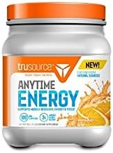 trusource 4 Piece Anytime Energy Powder Supplement with Leucine, Isoleucine, & Valine, Orange Blast, 9.52 oz