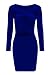 VOGRACE Women's Long Sleeve Cut Out Bandage Bodycon Party Clubwear Mini Dress M Blue