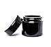 ultravioLeaf 100 ml (3.4 fl oz) 3-Pack Medium Capacity Travel Size Black Ultraviolet Glass Screw Top Jar | Airtight Smell Proof Stash Container