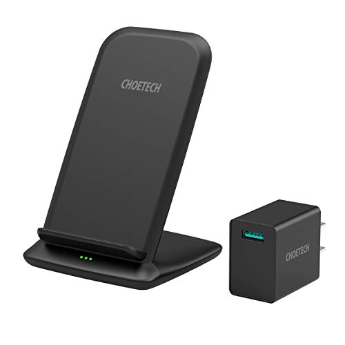 CHOETECH 15W Wireless Charger, Fast Wireless Charging Stand with QC 3.0 Adapter Compatible iPhone 11/11 Pro/11 Pro Max/XS Max/XR/XS/X/8/8 Plus, LG V30/V35/V40/G8, Galaxy Note 10/S10/S10E, Pixel 3/4XL