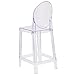 Flash Furniture Revna Ghost Counter Stool with Oval Back in Revna Transparent Crystal