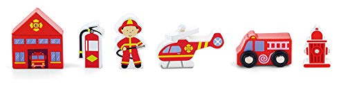 Kids Double Sided Felt Play Mat Bundle - 2 in 1 City & Farm, Indoor/Outdoor, Machine Washable 59" L x 39" W with Wooden School and firestation Accessories