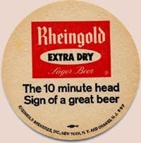 Vintage Rheingold Breweries Paperboard Coasters - Set of 8 - Two Each of 4 Different Designs - Brands produced by Rheingold