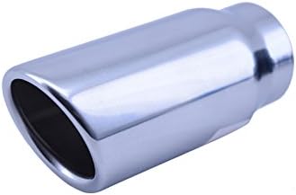 Polished Stainless Steel Exhaust Tip - Inlet: 2.0" Outlet: 2.5" Style: Round Slant