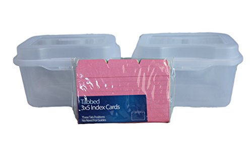 STERILITE Flip Top Plastic Recipe Card Storage Box, Recipe Card, and Index Card Holder Includes Colored Tabbed Divider Index Cards (3x5) - Thumbnail 3