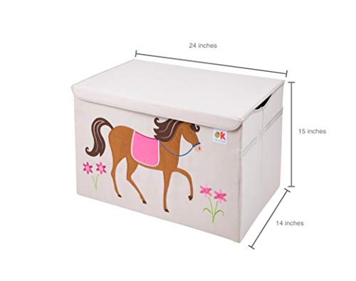 31%2BuBXGP hL - Olive Kids by Wildkin Toy Chest, Perfect for Playroom Organization, Measures 24 x 15 x 14 Inches, Coordinates with Other Room D&eacute;cor &ndash; Horses