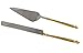 Server Set, Cake, Pie, Desert Flatware Set, Carved, 2-piece 18/10 Stainless steel with brass handles (light antique gold finish)…