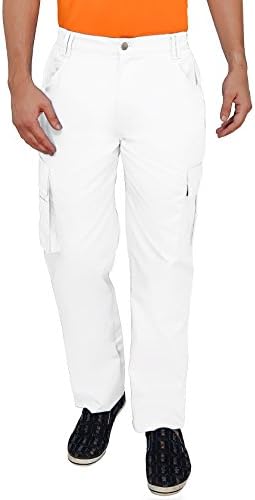 ASHDAN Outdoor Solid Cargos. Regular Fit. Multi-Utility Pockets. Sturdy Polyester-Cotton Blended Cargo Trousers
