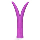 New Louviva Powerful Handheld Vibrator Massager 7 Frequency Double Motor Adjustable Speeds USB Rechangeable Quiet Waterproof Adults Sex toys-  Best for Couples, Men and Women-Discreetly Packaged (Purple)