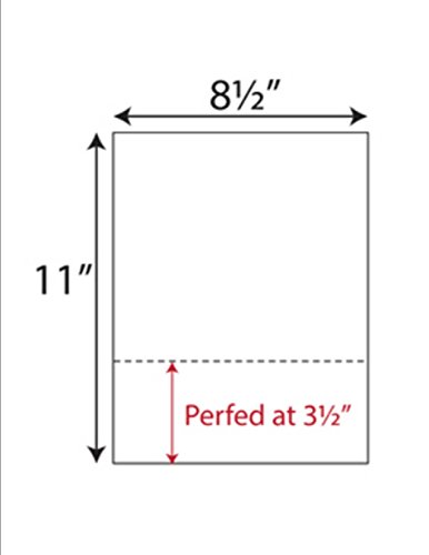 Print-Ready Business Form, 8-1/2" x 11", with Perforated Removable Bottom Section, 3-1/2" x 8-1/2", White 67lb Vellum Paper - 250 Sheets