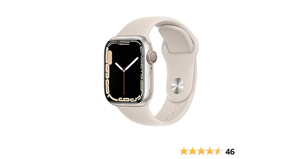 Apple Watch Series 7 (GPS + Cellular, 41mm) - Starlight Aluminium Case with  Starlight Sport Band - Regular : Amazon.com.au