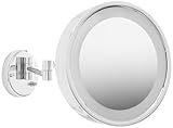 Jerdon HL7CF 9.75-Inch Lighted Wall Mount Makeup Mirror with 3x Magnification, Chrome Finish