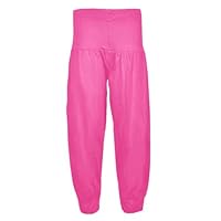 Miss Vanilla Girls Kids Plain Alibaba Harem Pant Trousers Age 7-13 Years (11-12 Years, Cerise)