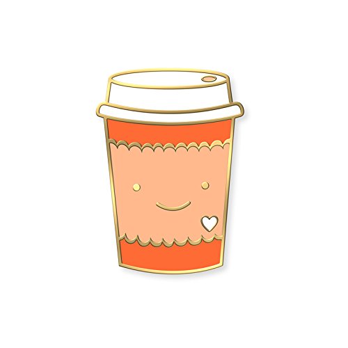 Night Owl Paper GoodsCoffee Enamel Pin – Cute Smiling Coffee To Go Cup – Cheerful, Colorful Lapel Pin for Jacket, Bag, Purse, Backpack, Hat – Great Gift for Coffee Lover, Barista, Cafe – Birthday, Stocking Stuffer – USA Small Business