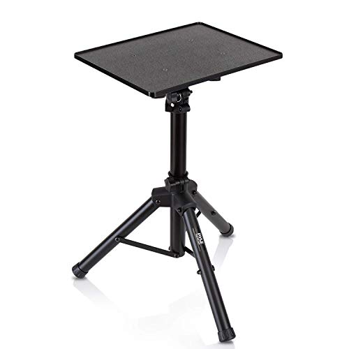 Universal Laptop Projector Tripod Stand – Computer, Book, DJ Equipment Holder Mount Height Adjustable Up to 35 Inches w/ 14” x 11” Plate Size – For Stage or Studio Use – PylePro PLPTS2 (Renewed)