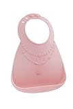 Make My Day Soft Silicone Baby Bib Pink Pearls