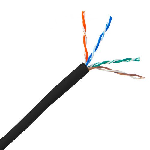 CableWholesale 100-Feet Cable Wholesale CAT5E Cable with UTP Bulk Cable Solid, 350MHz, 24 AWG, Black (SKCAT5E-101)