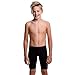 Flow Accelerate Swim Jammers - Size 21 to 32 Swimming Jammer Shorts for Boys in Black, Navy, and Blue (30, Black Crescents)