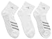 adidas Men's Superlite Stripe Quarter Socks (3-Pair), White/Clear Grey/Clear Onix, Large