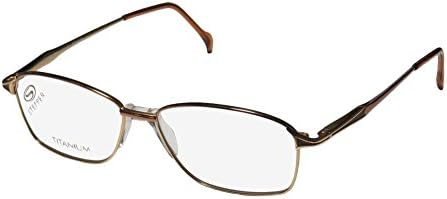 Stepper 3048 Mens/Womens Designer Full-rim Titanium Spring Hinges Eyeglasses/Eyewear (51-12-130, Gold / Brown)