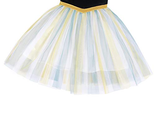 Cotrio Anna Princess Dress Toddler Girls Halloween Costumes Outfits Kids Theme Birthday Party Fancy Dresses Size 4T (3-4 Years, Green Yellow, 110)