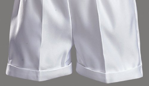 White Satin Christening Baptism Short Set with Vest and Hat - M (6-9 Month)