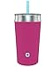 Ello Rise Vacuum Insulated Stainless Steel Tumbler with Optional Straw, 12 oz, Popsicle Pink