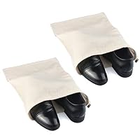 PlasMaller Shoe Storage Bags 100% Cotton with Drawstring for Men and Women for Travel Protecting and Storing Shoes (17.7 13.7, Set of 2)