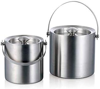 KPPTO Double-layer Ice Bucket, Stainless Steel Insulated Ice Bucket, Suitable For Ice Cubes, Ice Water, Etc. 2L/3L Is Suitable For Cold Beer, Red Wine, Etc. beautiful life
