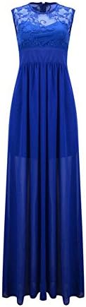 Women's Evening Party Prom Gown Formal Bridesmaid Cocktail Chiffon Lace Dress (M)