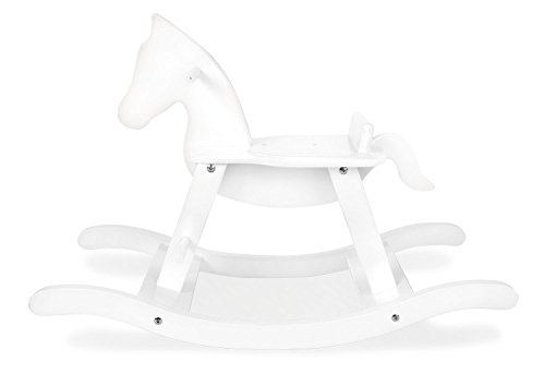 PINOLINO Schaukelpferd mit Ring, aus massivem Holz, Ring abnehmbar, Umbausatz enthalten, für Kinder ab 9 Monaten, weiß – Bild 3